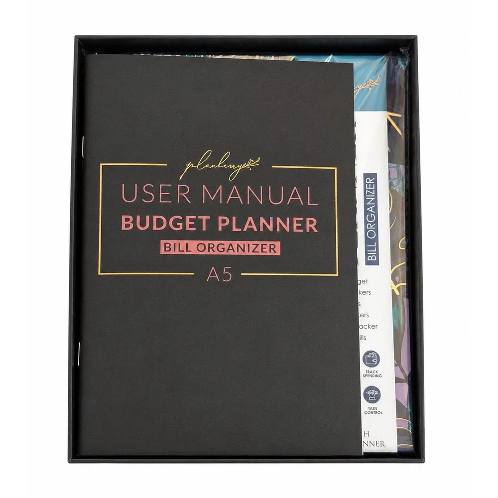 Planberry Budget Planner Organizer Undated 12 Month‎ Tropical Monstera A5